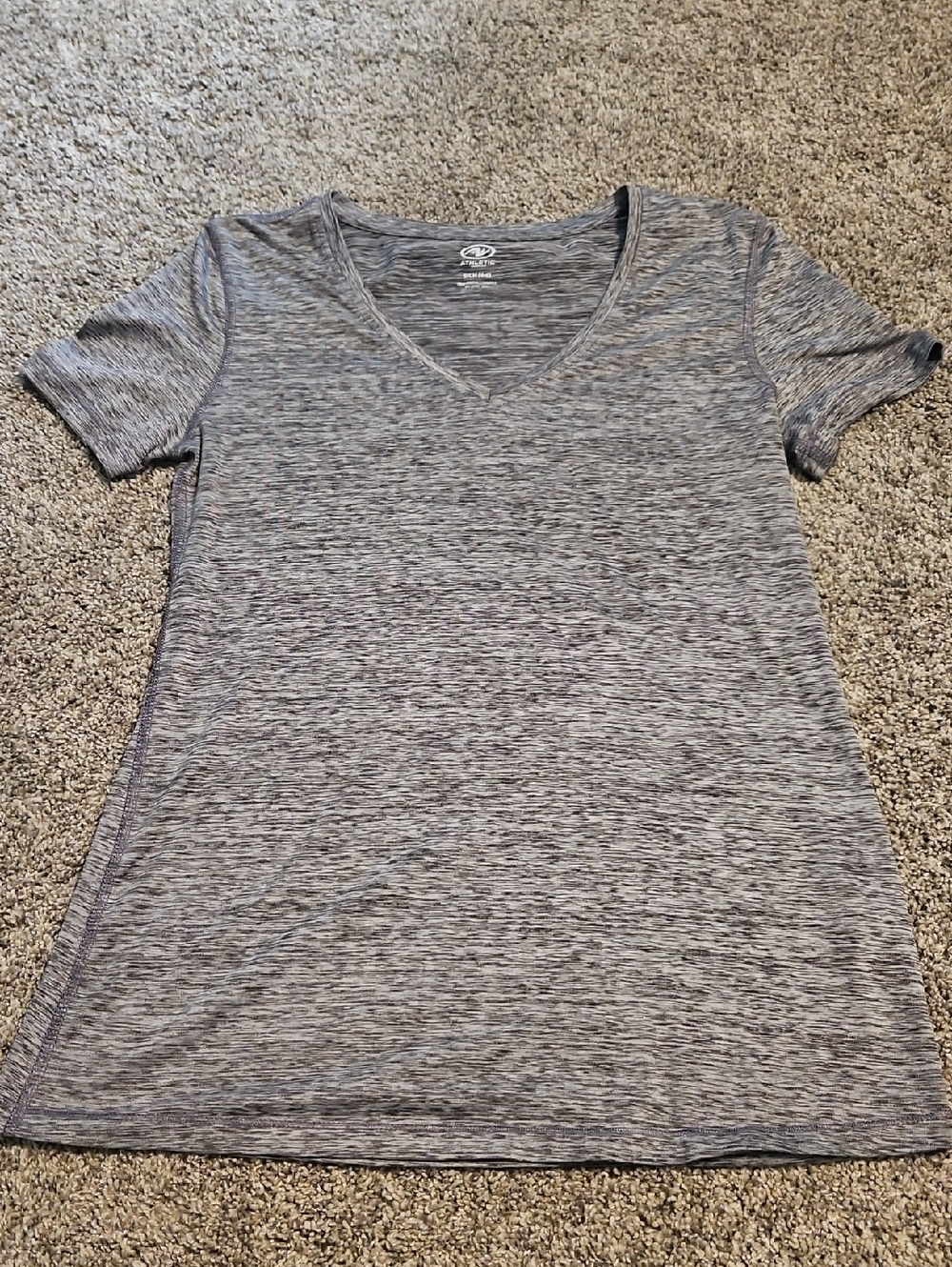 Athletic Works Gray Heather V-Neck Short Sleeve Tee